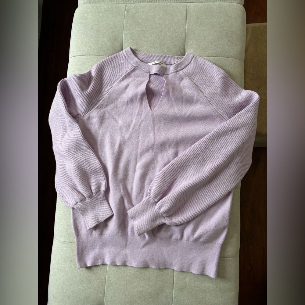By Anthropologie light purple sweater with keyhole opening small